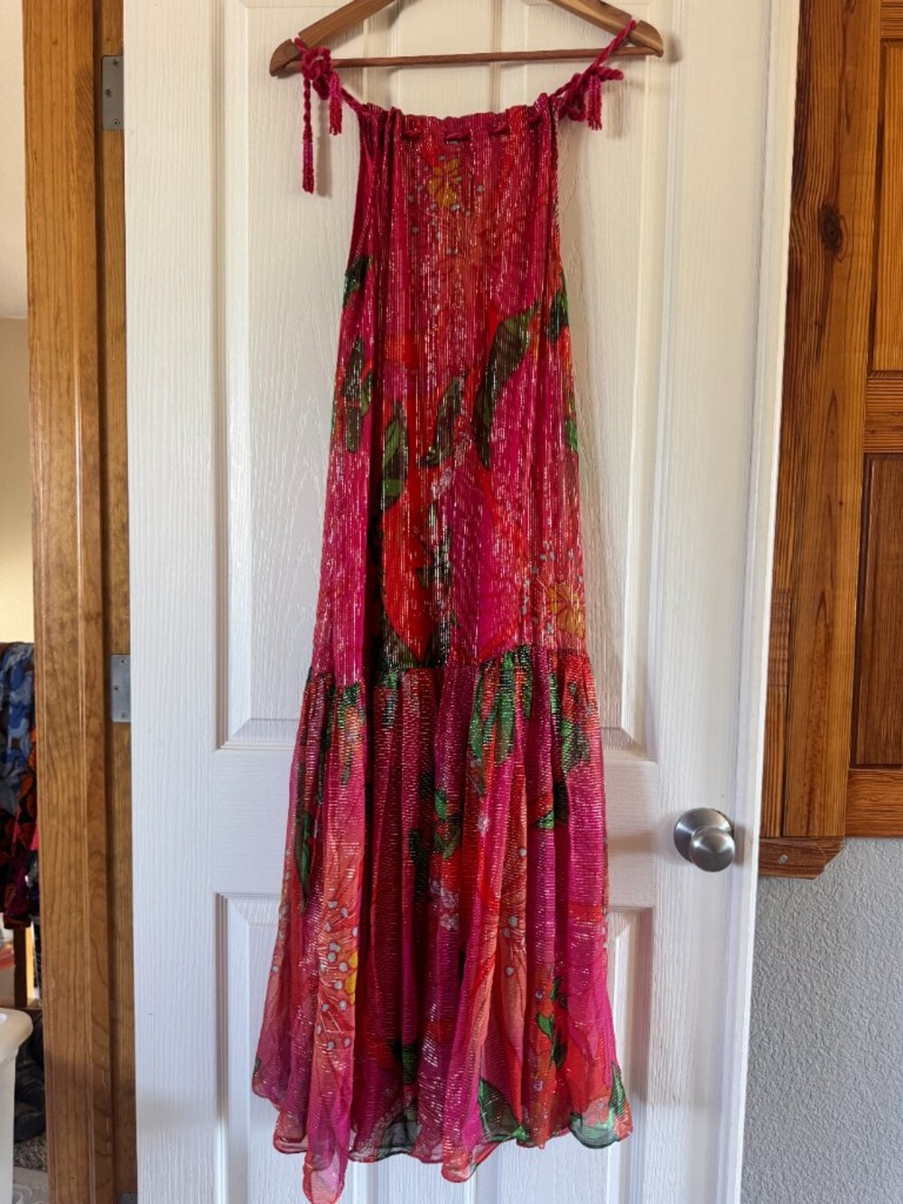 Farm Rio Pietra Maxi Dress Size Small, EUC, Shimmer - Picture 3 of 14